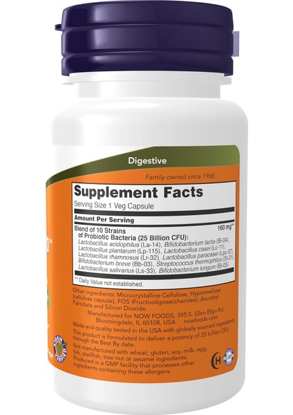 Foods Probiotic(Prebiyotik) 10 25 Billion With 10 Probiotic Healthy Intestinal Flora 50 Veg fiyatları