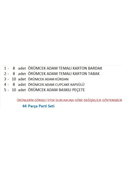 Örümcek Adam 8 Tabak, 8 Bardak, 8 Cupcake, 10 Peçete, 10 Kürdan fiyatları