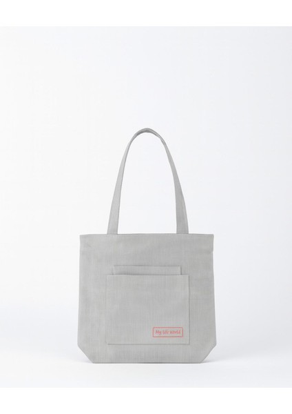 Çok Amaçlı Premium Life Baskılı Açık Gri Nokta Desenli Orta Boy Kanvas El ve Omuz Çantası fiyatları