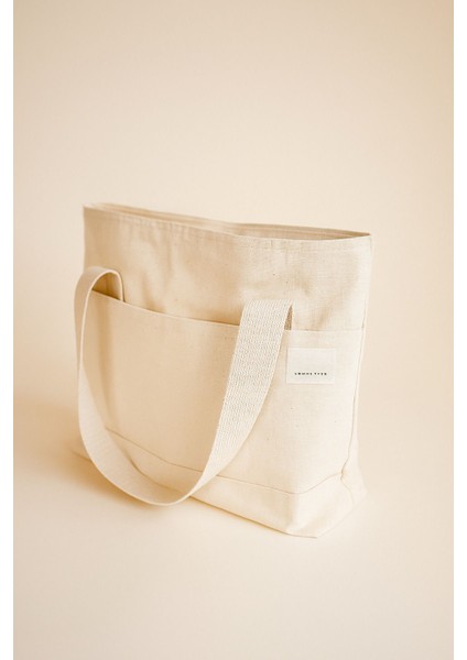 Kadın Krem El Omuz ve Plaj Çantası Kanvas Çok Amaçlı Kullanım modelleri