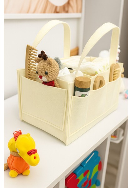 Krem Keçe Anne Bebek Bakım Çantası Yenidoğan Için Organizer Düzenleyici fiyatları