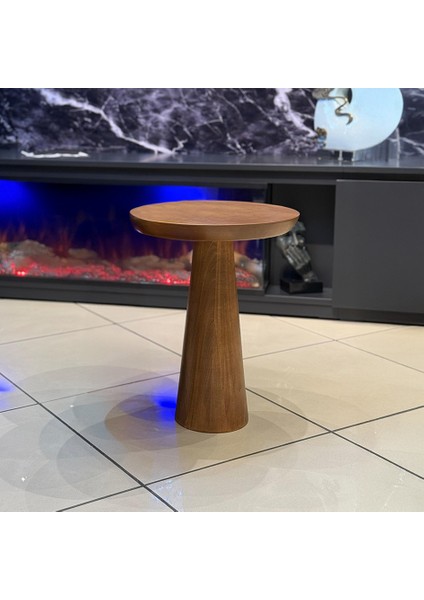 Üst Kalite Mantar Yan Sehpa (Orta Boy) - Ceviz