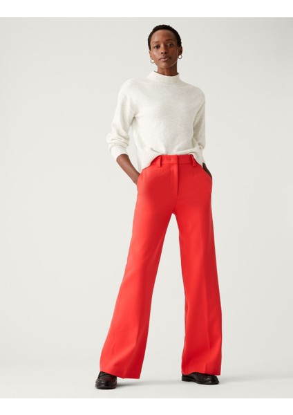 Yüksek Bel Wide Leg Pantolon