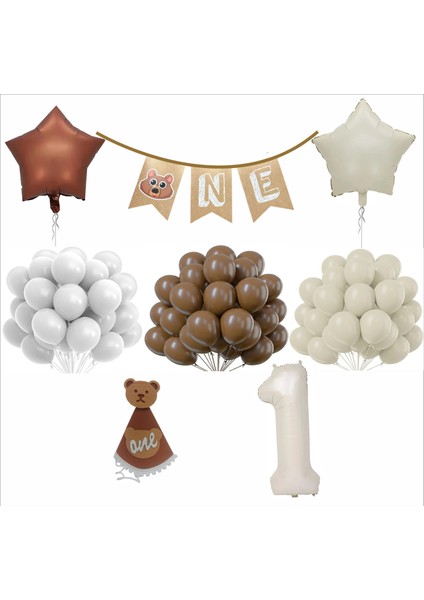 One 30 Balonlu, 1 Yaş Yıldızlı Set