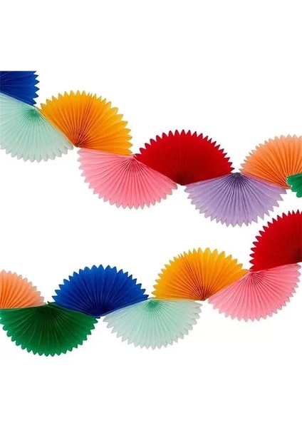Rainbow Honeycomb Fan Garland Gökkuşağı Petekli Yelpaze Asılan Süs