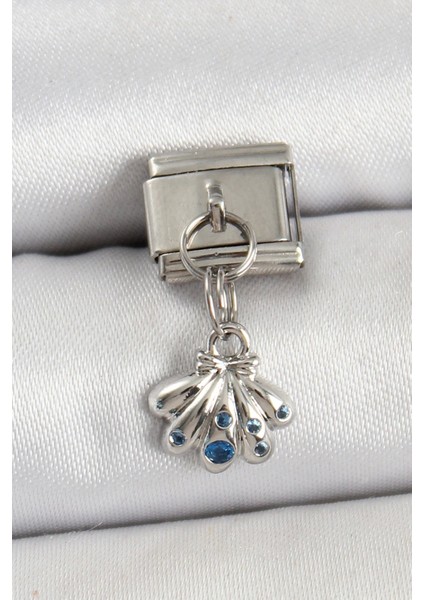 316L Çelik Sallantılı Fiyonklu Buket Model Gümüş Renk Nomination Charm