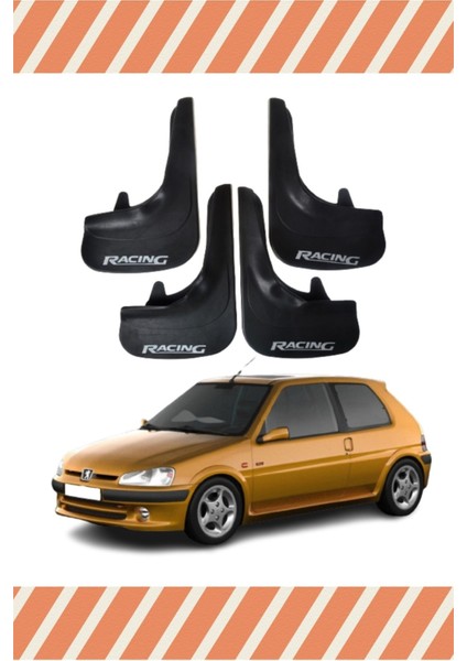 Peugeot 106 Racing Yazılı 4'lü Tozluk Çamurluk Paçalık