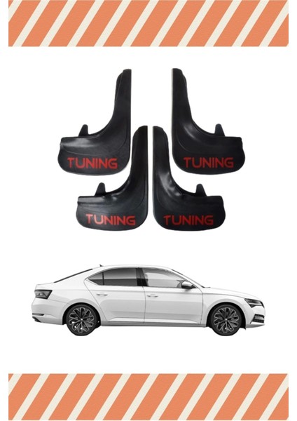 Yb Skoda Superb Tunıng Yazılı 4'lü Tozluk Çamurluk Paçalık