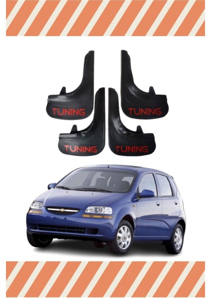 Chevrolet Aveo Hb 2005-2011 Uyumlu Tunıng Yazılı 4'lü Tozluk Çamurluk Paçalık