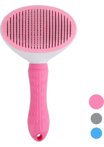 Kedi Tarağı - Otomatik Temizlenen Tuşlu - Pembe (8601)