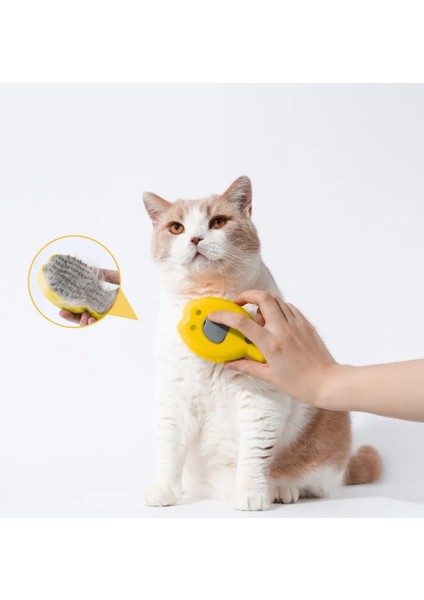 Şarjlı Buharlı Kedi Köpek Tarağı - Yumuşak Silikon Tüy Toplayıcı - Sarı (8675) fiyatları
