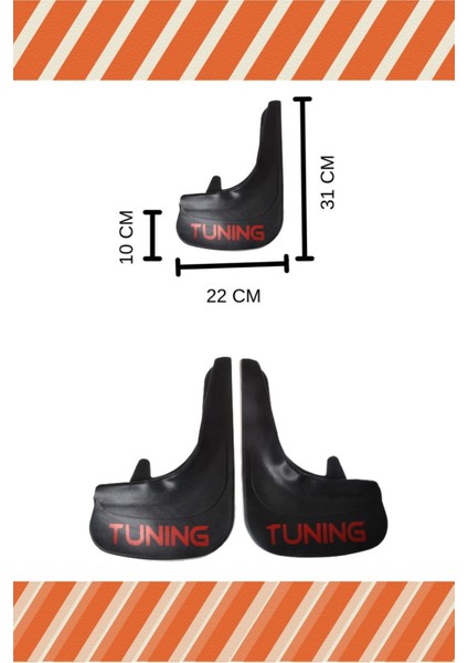 Honda Jazz 2009-2015 Tuning Yazılı 2'li Tozluk Çamurluk Paçalık fiyatları