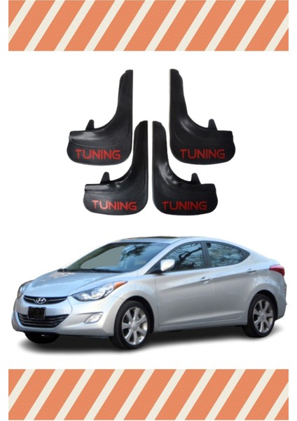 Hyundai Elentra 2010-2015 Tunıng Yazılı 4'lü Tozluk Çamurluk Paçalık