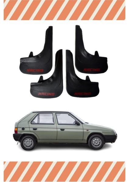 Skoda Favorit Racing Yazılı 4'lü Tozluk Çamurluk Paçalık