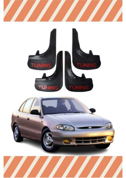 Hyundai Excel Tüm Kasalar Tunıng Yazılı 4'lü Tozluk Çamurluk Paçalık