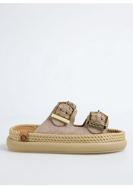 Kahve Kadın Süet + Deri Terlik SYDOR12-00025