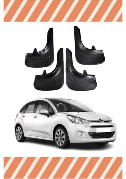 Hg Citroen C3 2011-2015 Racing Yazılı 4'lü Tozluk Çamurluk Paçalık