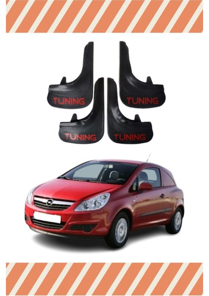 Opel Corsa Van 2007-2014 Tunıng Yazılı 4'lü Tozluk Çamurluk Paçalık