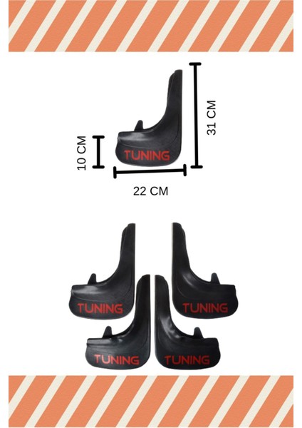 Honda Accord 2008-2012 Tuning Yazılı 4'lü Tozluk Çamurluk Paçalık fiyatları