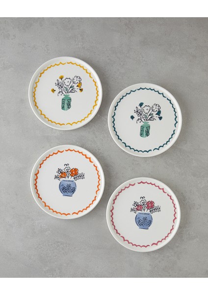 Floe Seramik 4'lü Pasta Tabağı 20 cm Renkli fiyatları