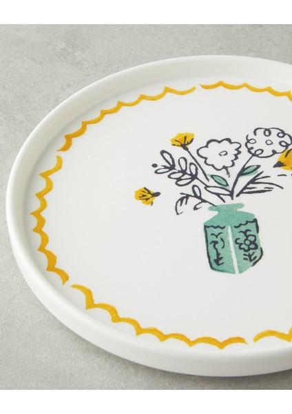 Floe Seramik 4'lü Pasta Tabağı 20 cm Renkli modelleri