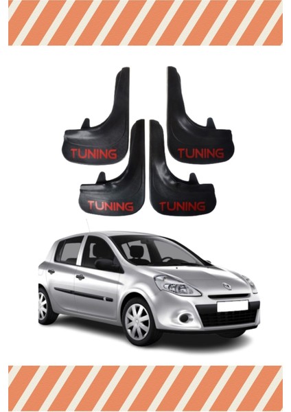 Yb Renault Clio 3 Tunıng Yazılı 4'lü Tozluk Çamurluk Paçalık