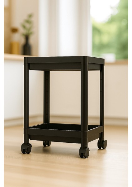 Flex Elite Pro 2 Katlı Siyah Tekerlekli Çok Amaçlı Banyo & Mutfak Düzenleyici Raf – Evye Altı Deterjanlık indirimleri