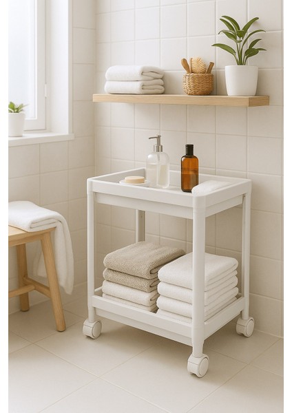 Flex Elite Pro 2 Katlı Beyaz Tekerlekli Çok Amaçlı Banyo & Mutfak Düzenleyici Raf - Evye Altı Deterjanlık fiyatları