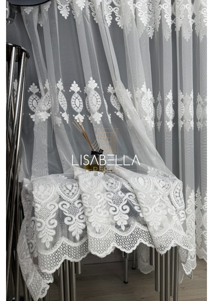 Hanedan Orjinal Yoğun brodeli Ağır dökümlü Tül Perde Ütü Istemez (Pilesiz Düz Dikiş) fiyatları