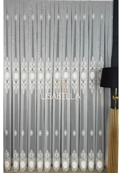 Sultan Esintisi Ttm Zeminli Yumuşak Döküm Kadife Kord Nakış Ağır Tül Perde(1x3 Pileli Dikilmiş) fırsatları