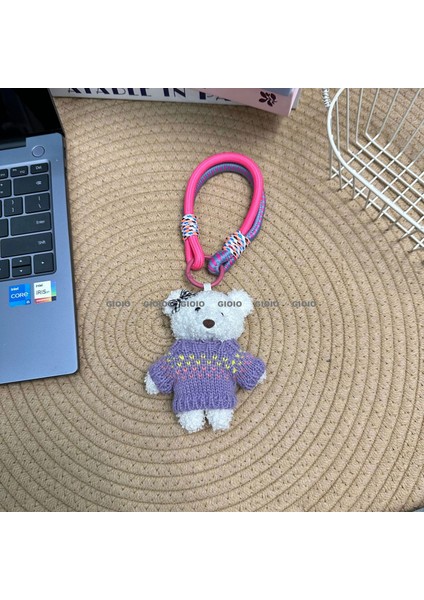 Sevimli Renkli Ip Peluş Ayı Kolye El Yapımı Oyuncaklar Küçük Bebek Çanta Çekicilik Sevimli Bebek Cep Telefonu Çekicilik (Yurt Dışından)