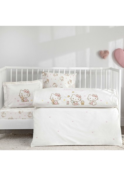 Taç Lisanslı Hello Kitty Cute Baby Pamuk Bebek Nevresim Takımı
