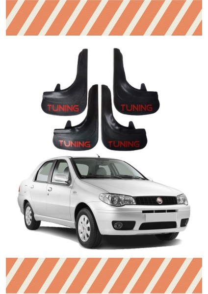 Hg Fiat Albea-1 Tunıng Yazılı 4'lü Tozluk Çamurluk Paçalık