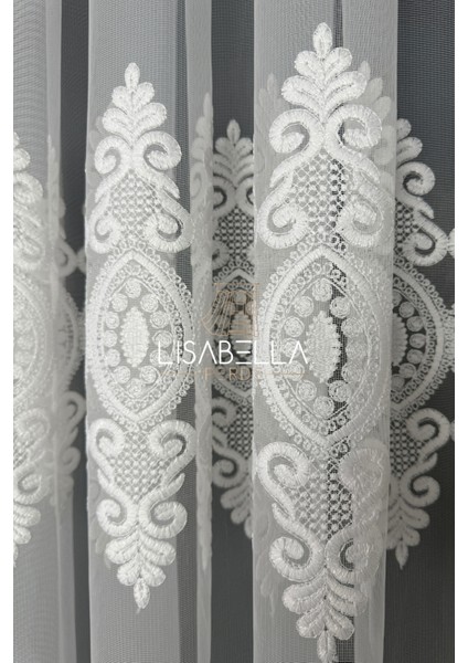 Hanedan Orjinal Yoğun brodeli Ağır dökümlü Tül Perde Ütü Istemez (Pilesiz Düz Dikiş) indirimleri