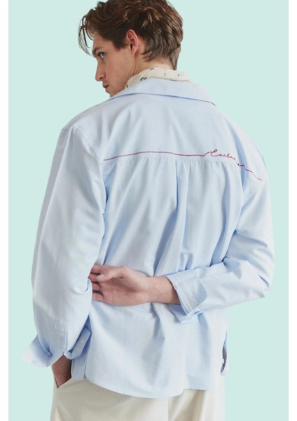 Erkek Regular Fit Nakışlı Uzun Kollu Gömlek Yaz Için Nefes Alabilir Günlük Kullanım Hafta Sonu fiyatları