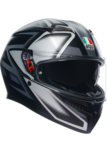K3 Compound Matt Black Grey Kapalı Kask