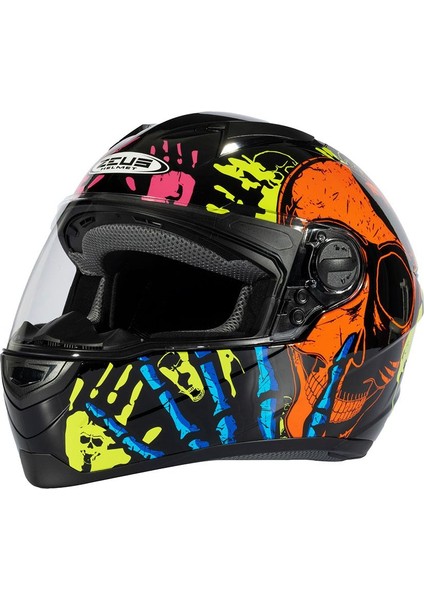 ZS-811A AL-37 Black Orange Kapalı Kask modelleri