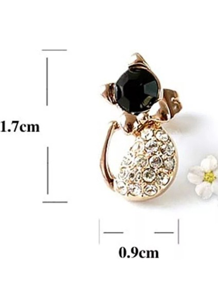 Şık Taşlı Kedi Figürü Küpe ile Tarzınızı Yansıtın fiyatları