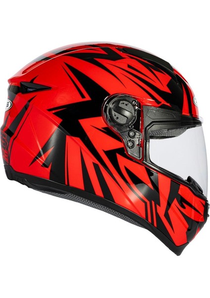 ZS-811A Al-34 Red Black Kapalı Kask