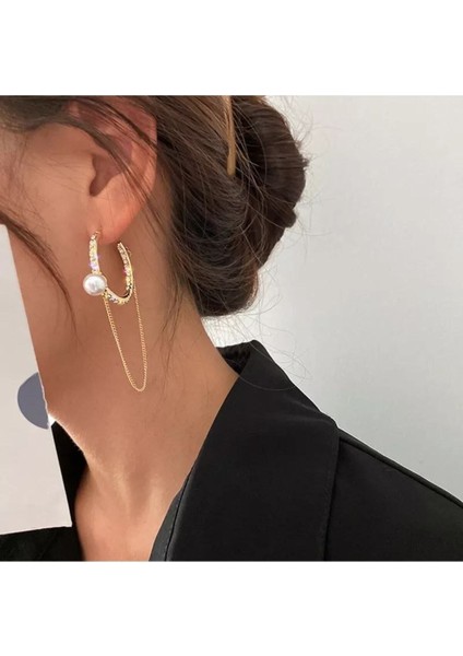 Şıklığınızı Tamamlayacak Incili Kadın Küpe modelleri