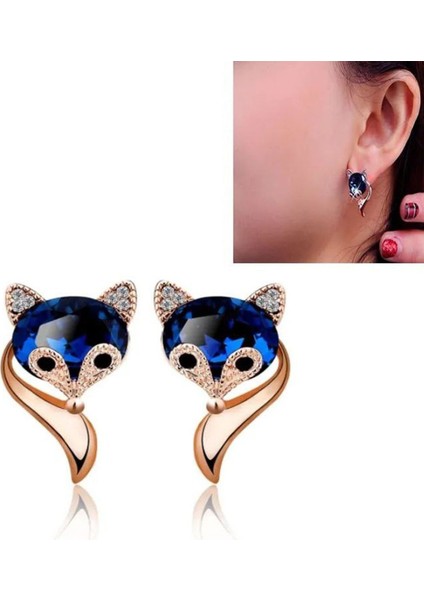 Şık ve Eğlenceli Taşlı Kedi Modeli Küpe modelleri