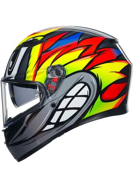 K3 Birdy 2.0 Grey Yellow Red Kapalı Kask indirimleri