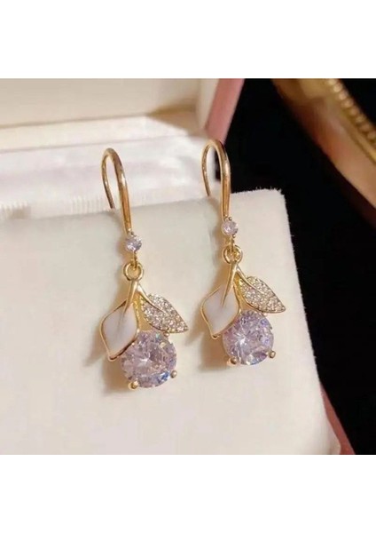 Kore Tarzı Kristal Yaprak Damla Küpe ile Şıklığınızı Tamamlayın fiyatları