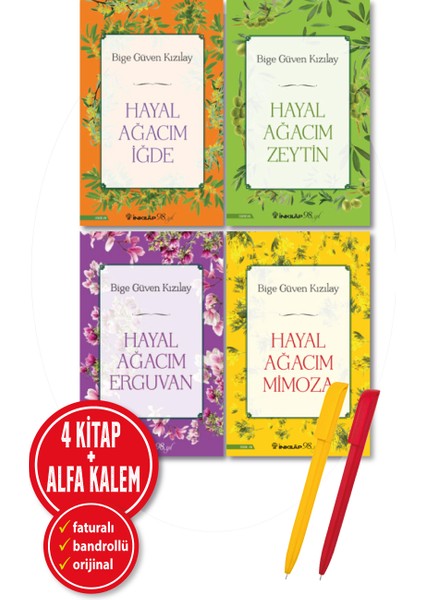 Alfa Kalem+ ''bige Güven Kızılay'' 4 Kitap Yeni ''hayal Ağacım Iğde+Zeytin+Erguvan+Mimoza'' Inkılap
