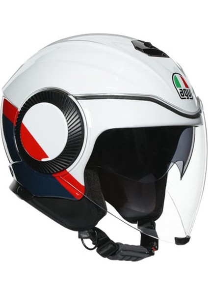 Orbyt Multi Block Pearl White Ebony Red Açık Kask