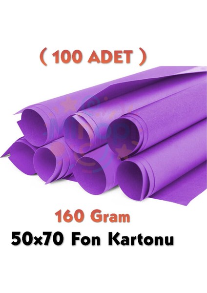 Mor Fon Kartonu 50X70 cm 100'LÜ Paket 160 gr Renkli Fon Kartonu