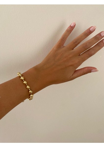 Büyük Boncuklu Çelik Gold Bileklik fiyatları