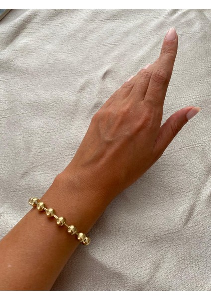 Büyük Boncuklu Çelik Gold Bileklik indirimleri