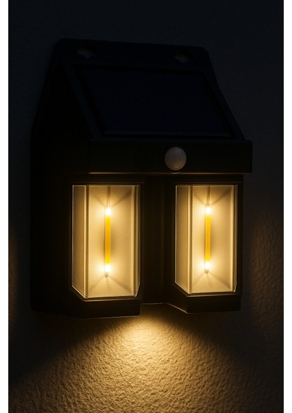 Güneş Enerjili Hareket Sensörlü Duvar Lambası | Çift Cob LED Bahçe ve Garaj Işığı (Su Geçirmez) fiyatları
