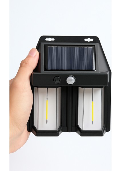 Güneş Enerjili Hareket Sensörlü Duvar Lambası | Çift Cob LED Bahçe ve Garaj Işığı (Su Geçirmez) modelleri